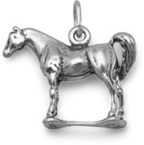 Image of Standing Horse Charm 925 Sterling Silver