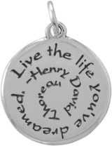Image of Sterling Silver "Live the life youve dreamed" Charm