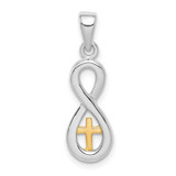 Image of Sterling Silver & Gold Tone Cross Infinity Pendant