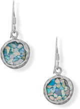 Image of Sterling Silver 13.5mm Ancient Round Ancient Roman Glass Earrings