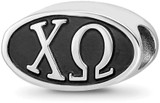 Image of Sterling Silver 15.25mm Chi Omega Oval Letters Bead by LogoArt