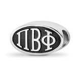Sterling Silver 15.25mm Pi Beta Phi Oval Letters Bead by LogoArt