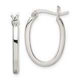 Image of 22mm Sterling Silver 2.00mm Square Hoop Earrings QE3684