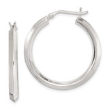 Image of 31mm Sterling Silver 30mm Edged Hoop Earrings