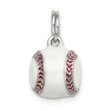 Image of Sterling Silver 3D Enamel Baseball Charm