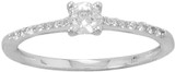Image of Sterling Silver 4mm CZ with Rhodium-plated CZ Band