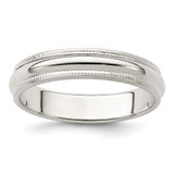Image of Sterling Silver 4mm Half Round Milgrain Band Ring