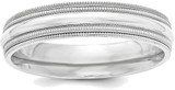 Image of Sterling Silver 5mm Comfort Fit Double Milgrain Band Ring