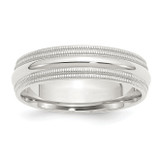 Image of Sterling Silver 6mm Comfort Fit Double Milgrain Band Ring