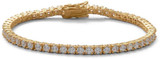 Image of Sterling Silver 7" Gold-plated 3mm CZ Tennis Bracelet