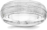 Image of Sterling Silver 7mm Brushed Fancy Band Ring QWB106B