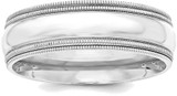 Image of Sterling Silver 7mm Comfort Fit Double Milgrain Band Ring