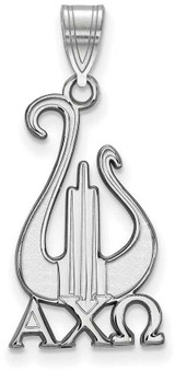 Image of Sterling Silver Alpha Chi Omega Medium Pendant by LogoArt (SS036ACO)