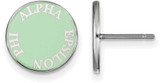 Image of Sterling Silver Alpha Epsilon Phi Enamel Post Earrings by LogoArt (SS019AEP)