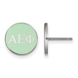 Sterling Silver Alpha Epsilon Phi Enamel Post Earrings by LogoArt (SS031AEP)