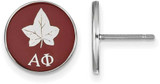Image of Sterling Silver Alpha Phi Enamel Post Earrings by LogoArt (SS046APH)