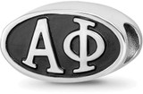 Image of Sterling Silver Alpha Phi Oval Letters Bead by LogoArt