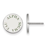 Sterling Silver Alpha Sigma Tau Enamel Post Earrings by LogoArt (SS020ALS)
