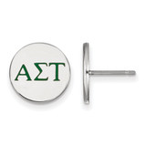 Sterling Silver Alpha Sigma Tau Enamel Post Earrings by LogoArt (SS032ALS)
