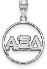 Image of Sterling Silver Alpha Xi Delta Small Circle Pendant by LogoArt (SS011AXD)