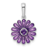Image of Sterling Silver Amethyst and Enamel Pendant QC9319