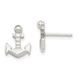 Image of 12mm Sterling Silver Anchor Mini Stud Earrings