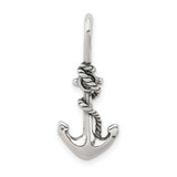 Image of Sterling Silver Antiqued Anchor & Rope Pendant QC4970