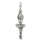 Image of Sterling Silver Antiqued Ballerina Pendant