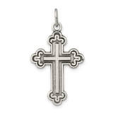 Image of Sterling Silver Antiqued Budded Cross Pendant