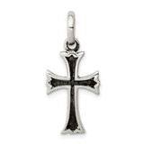 Image of Sterling Silver Antiqued Cross Pendant QC7265