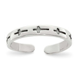 Image of Sterling Silver Antiqued Crosses Toe Ring