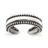 Image of Sterling Silver Antiqued Edge Bead Design Toe Ring