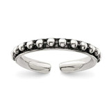 Image of Sterling Silver Antiqued Finish Mini Bead Design Toe Ring
