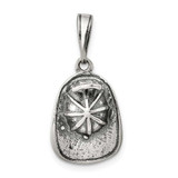 Image of Sterling Silver Antiqued Firemans Helmet Pendant