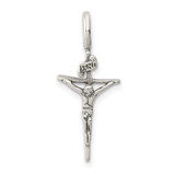 Image of Sterling Silver Antiqued Inri Crucifix Pendant QC5411