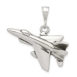 Image of Sterling Silver Antiqued Jet Fighter Angled Pendant