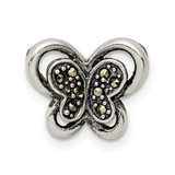 Image of Sterling Silver Antiqued Marcasite Butterfly Slide Pendant