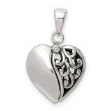 Image of Sterling Silver Antiqued Moveable Heart Pendant