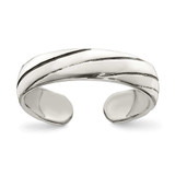Image of Sterling Silver Antiqued Ridge Design Toe Ring