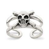 Image of Sterling Silver Antiqued Skull Toe Ring
