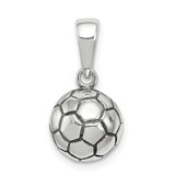 Image of Sterling Silver Antiqued Soccer Ball Pendant QC7137