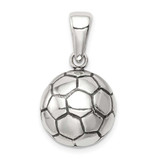 Image of Sterling Silver Antiqued Soccer Ball Pendant QC7139