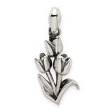 Image of Sterling Silver Antiqued Tulip Pendant