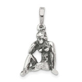 Image of Sterling Silver Antiqued Virgo Pendant