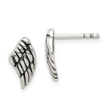 Image of 13mm Sterling Silver Antiqued Wing Stud Post Earrings
