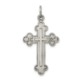 Image of Sterling Silver Antiqued, Textured & Brushed Latin Cross Pendant QC8130