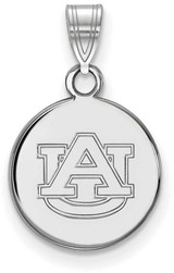 Image of Sterling Silver Auburn University Small Disc Pendant by LogoArt