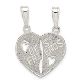 Image of Sterling Silver Best Friends Break Apart Heart Pendant