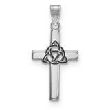 Image of Sterling Silver Black Enameled Trilogy Cross Pendant