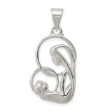 Image of Sterling Silver Blessed Mary & Child Jesus Pendant QC4386